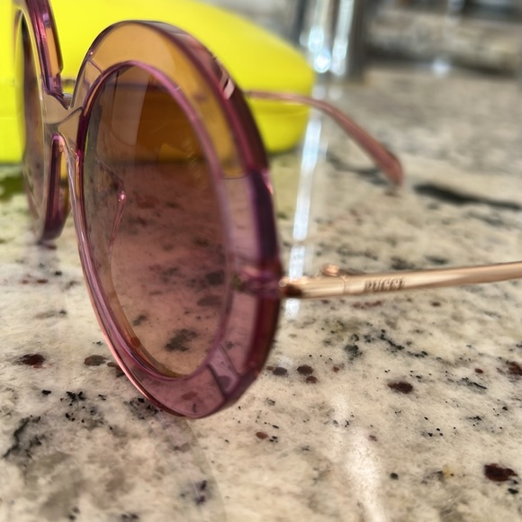 Emilio Pucci Pink Purple Oversized Round Sunglasses - Picture 5 of 7